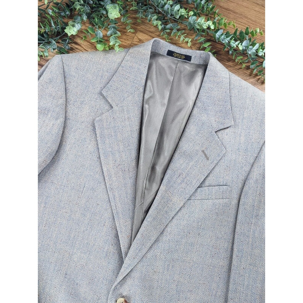 40L👌🏽Orvis Men Herringbone Sport Jacket Blazer‎ 2 Button Made USA Silk? Classy